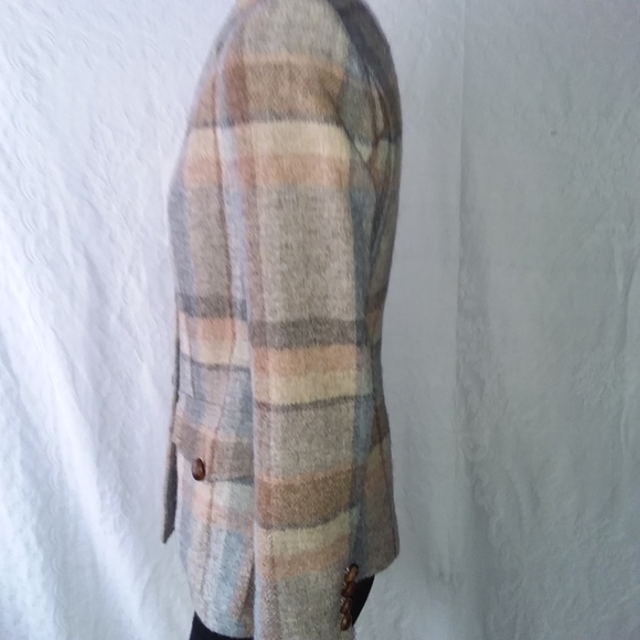 Vintage Ralph Lauren wool plaid safari riding jacket blazer 4 - Picture 3 of 6